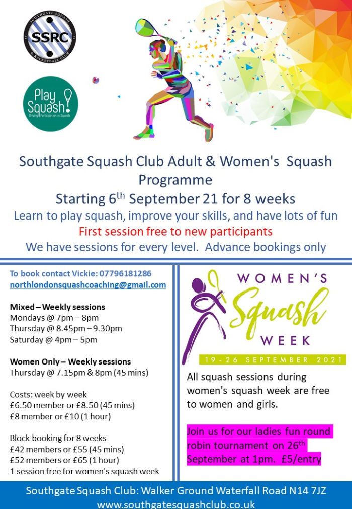 SSRC Adult&Women's Squash Programme