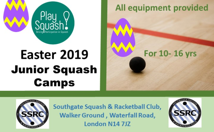 Junior Squash Camp Easter 2019 – £20 for 3 days