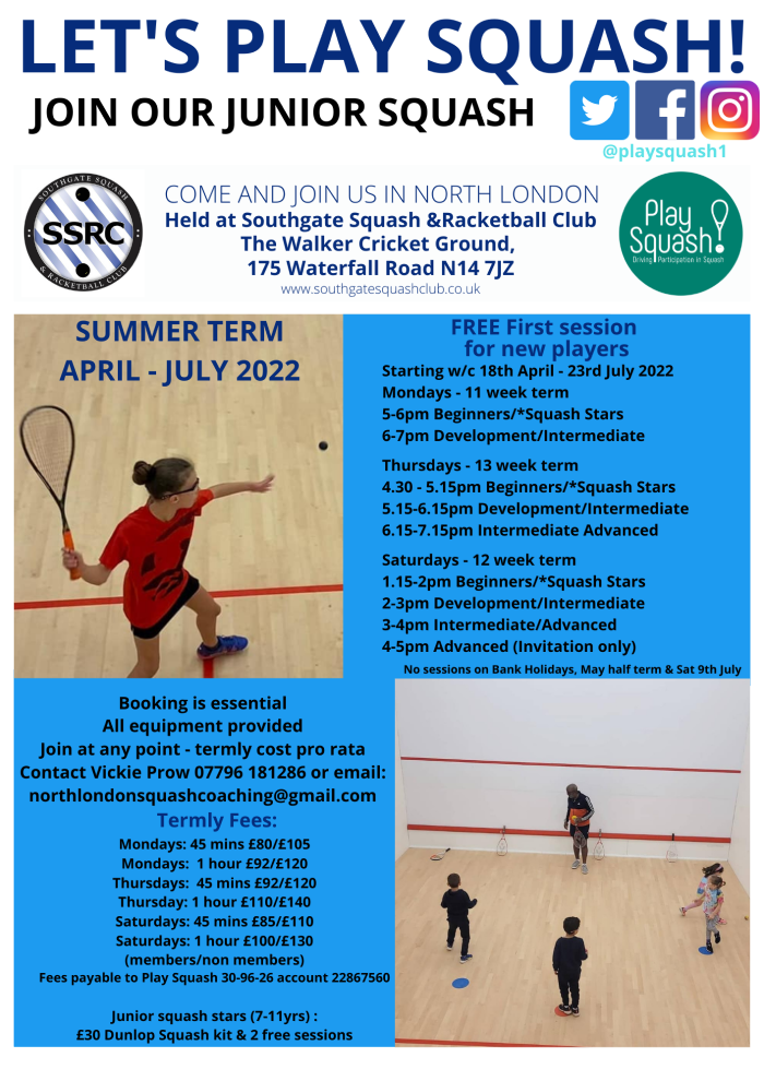 SSRC Junior Squash Summer Term
