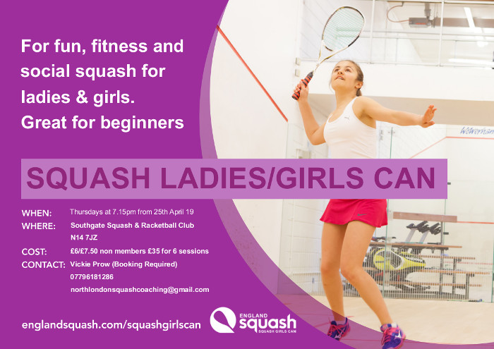 Ladies Squash Coaching from 25th April 2019