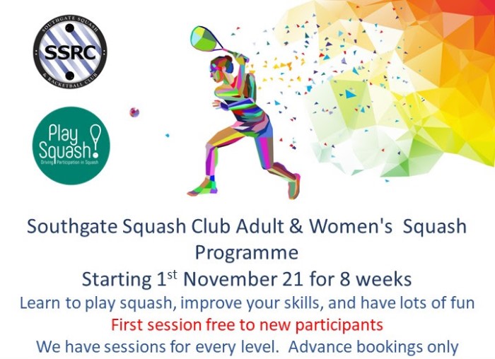 Women's Squash Programme from 1st Nov