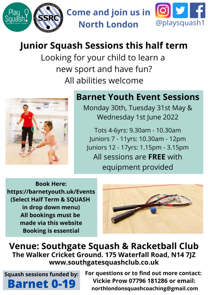Half Term Junior Squash Sessions