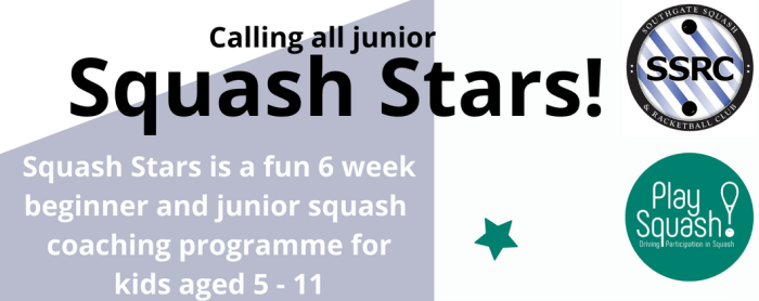 Junior Squash Stars - coaching for 5-11 years