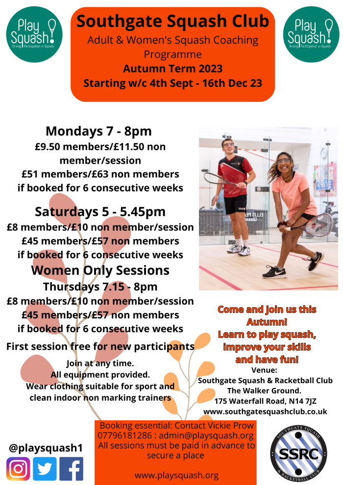 SSRC Adult & Women's Coaching Autumn Term 2023