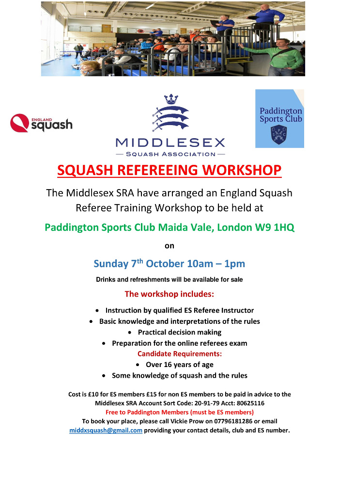 Squash Refereeing Workshop 2018