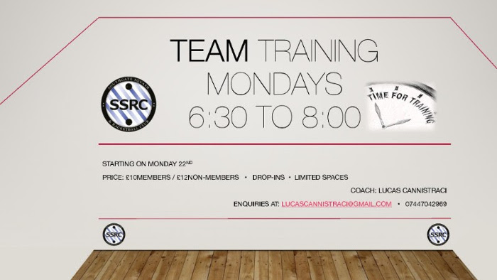 Team Training Mondays 6.30-8pm