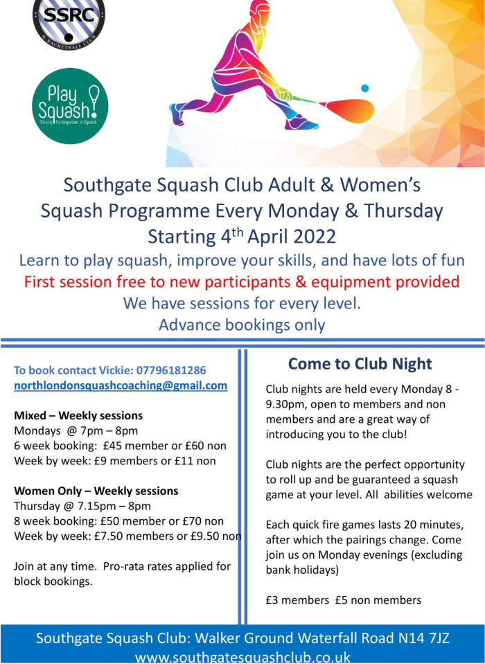 Adult and Womens' Squash Programme