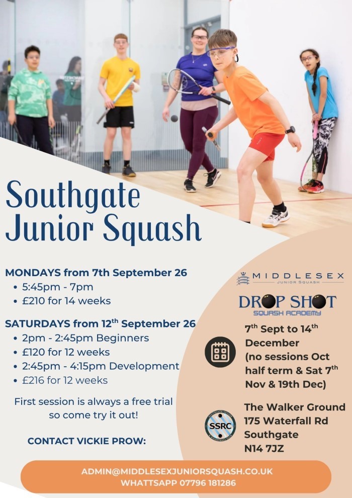 Junior Squash Programme at SSRC September to December