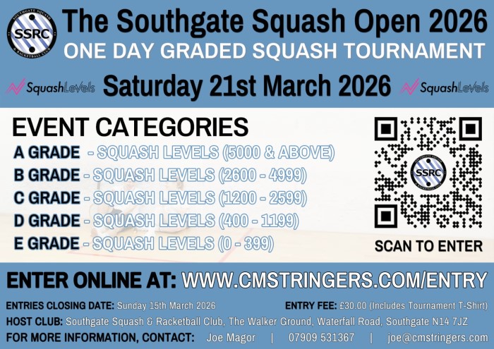 The Southgate Squash Open 2026