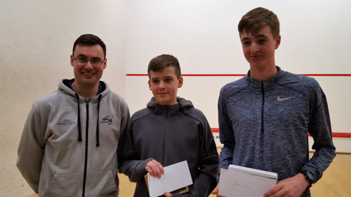 James Carmen (centre) Wimbledon Junior Squash 2018