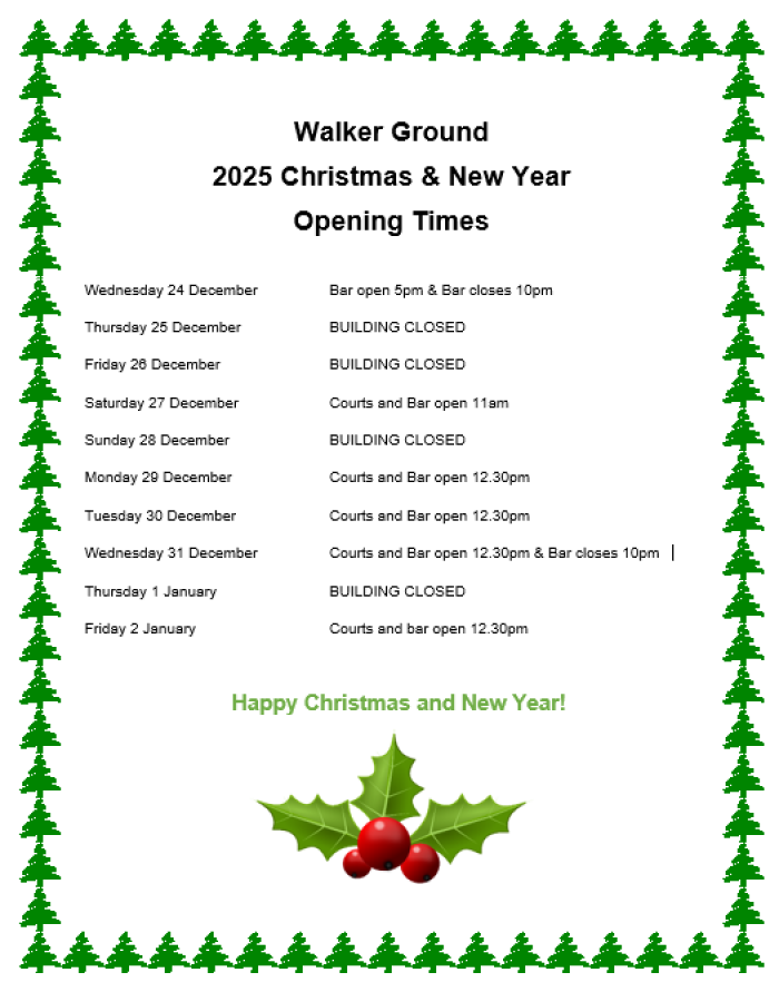 XMAS & New Year Opening Hours